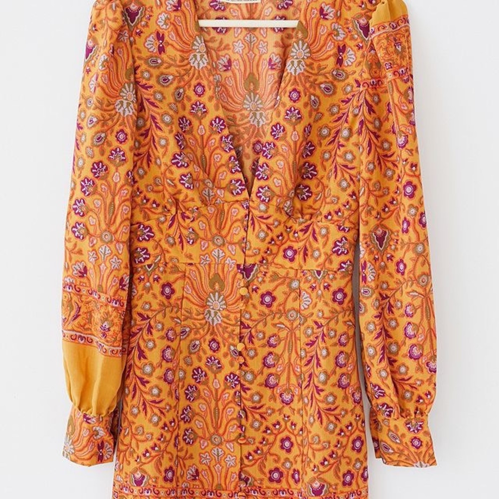 Urban Outfitters Michelle Orange Floral Dreas